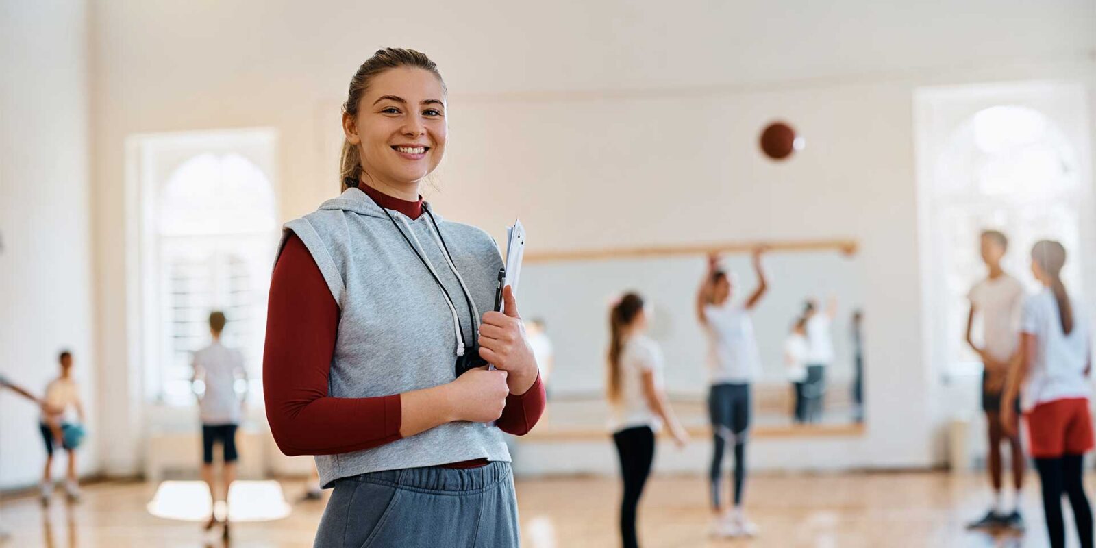 smsu_ms-physical-edu-coaching-sport_program-hero college student in the gymnasium for her physical education class